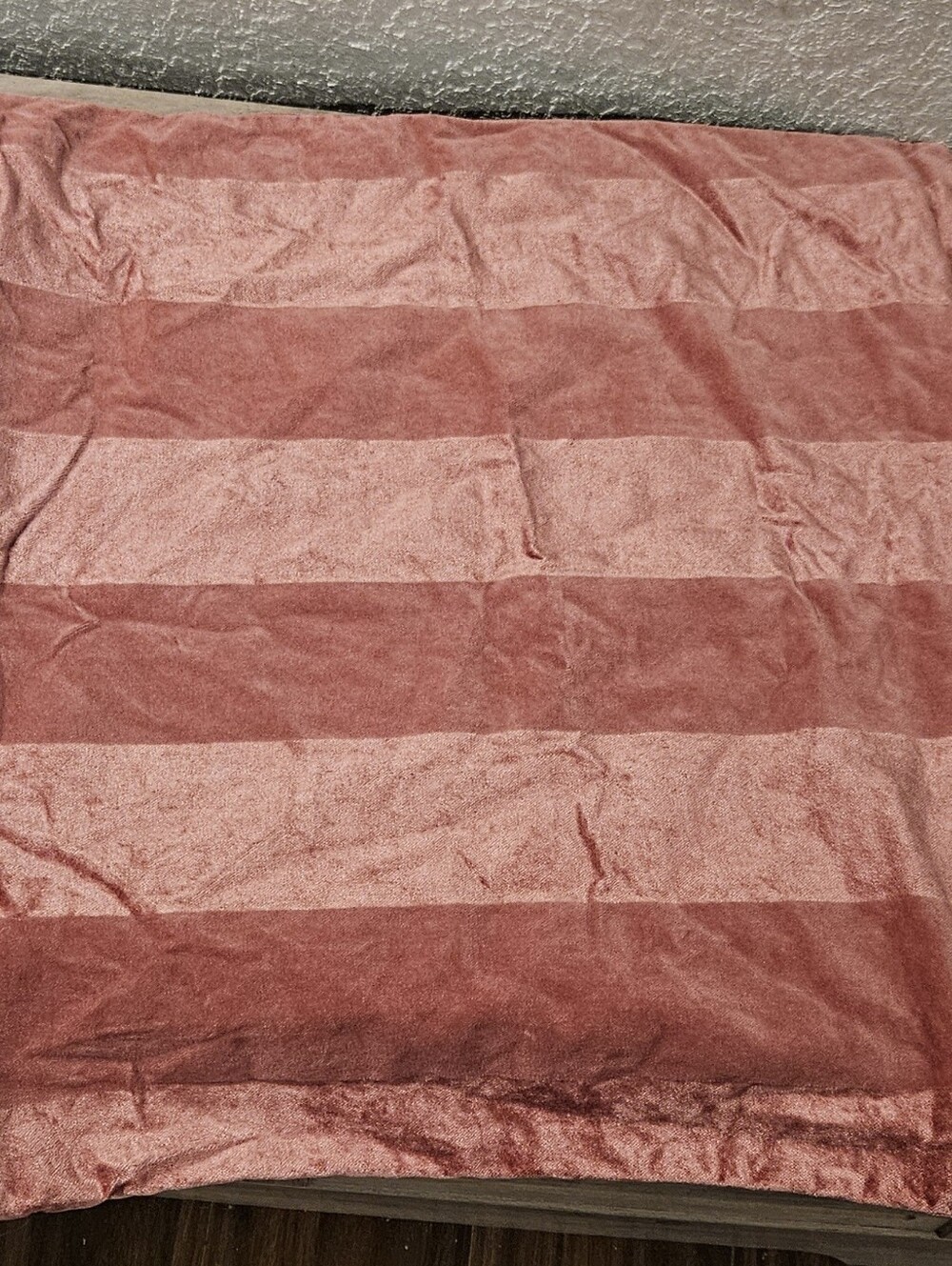 Ikea 20x20 Pink Blush Striped Velvet Pillow Case